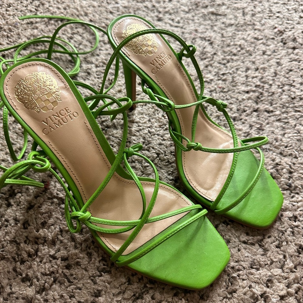 Vince Camuto Lime Green tie up heels
